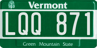 VT license plate LQQ871