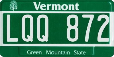 VT license plate LQQ872
