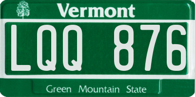 VT license plate LQQ876