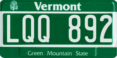 VT license plate LQQ892