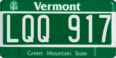 VT license plate LQQ917