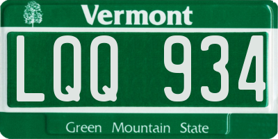 VT license plate LQQ934