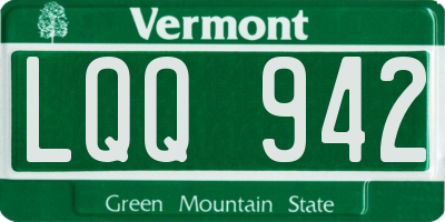 VT license plate LQQ942