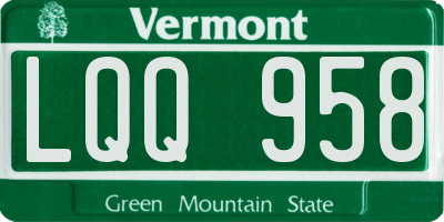 VT license plate LQQ958