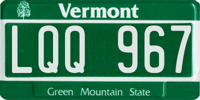 VT license plate LQQ967