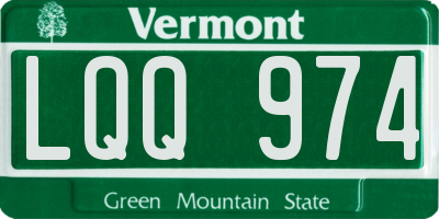 VT license plate LQQ974