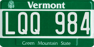 VT license plate LQQ984