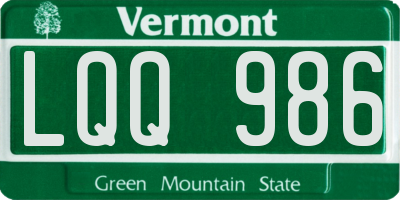 VT license plate LQQ986