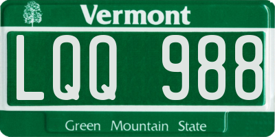 VT license plate LQQ988