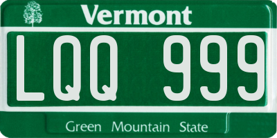 VT license plate LQQ999