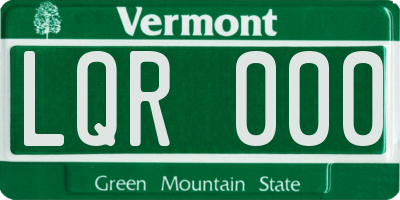 VT license plate LQR000