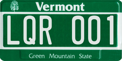 VT license plate LQR001
