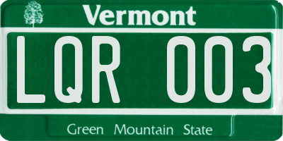 VT license plate LQR003