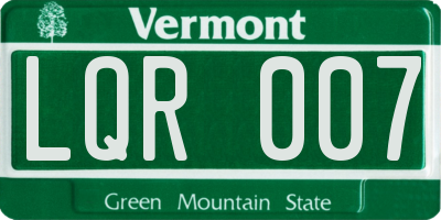 VT license plate LQR007
