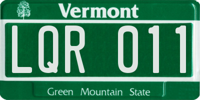 VT license plate LQR011