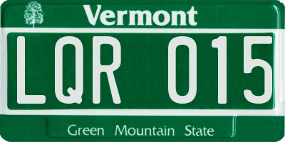 VT license plate LQR015