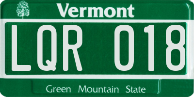 VT license plate LQR018