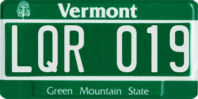 VT license plate LQR019