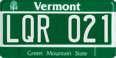 VT license plate LQR021