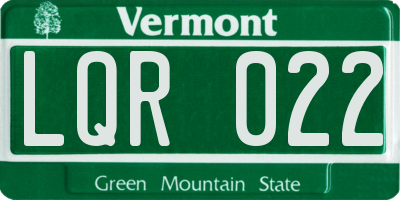 VT license plate LQR022