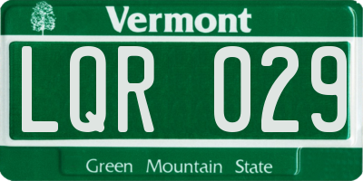 VT license plate LQR029