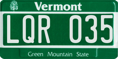 VT license plate LQR035