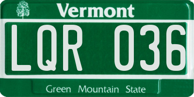 VT license plate LQR036