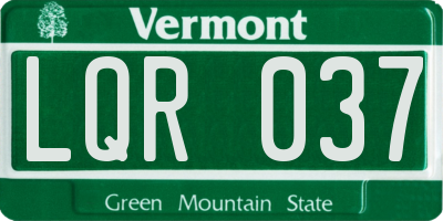 VT license plate LQR037