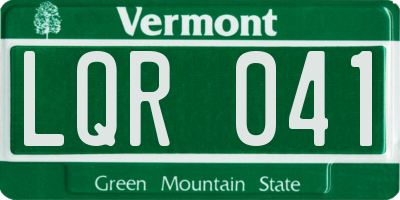 VT license plate LQR041