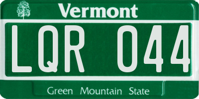 VT license plate LQR044