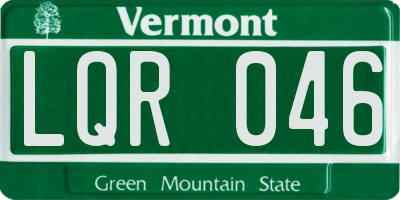 VT license plate LQR046