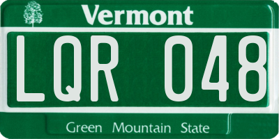 VT license plate LQR048
