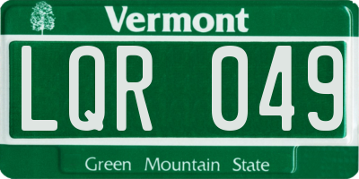 VT license plate LQR049