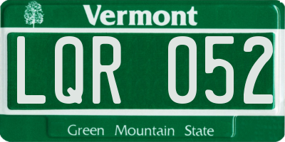 VT license plate LQR052