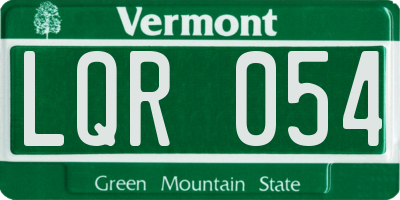 VT license plate LQR054