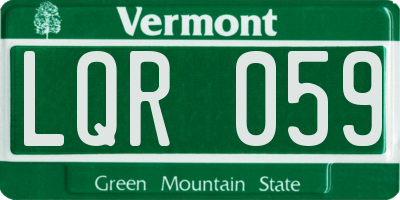 VT license plate LQR059