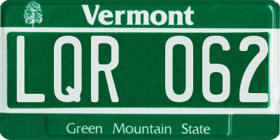 VT license plate LQR062