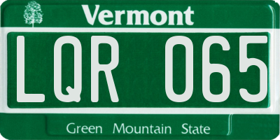 VT license plate LQR065