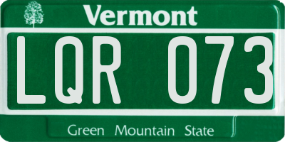 VT license plate LQR073