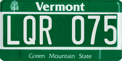 VT license plate LQR075