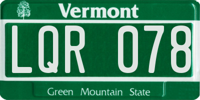 VT license plate LQR078