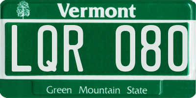 VT license plate LQR080