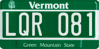 VT license plate LQR081