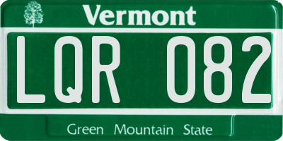 VT license plate LQR082