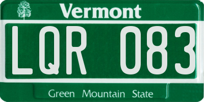 VT license plate LQR083