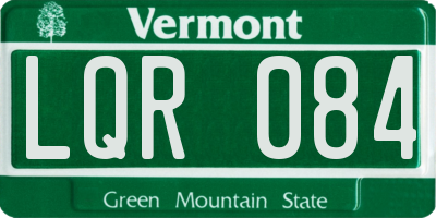 VT license plate LQR084