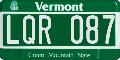 VT license plate LQR087