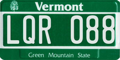 VT license plate LQR088