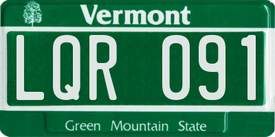 VT license plate LQR091