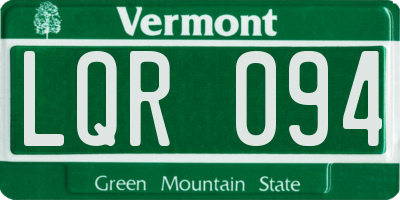 VT license plate LQR094